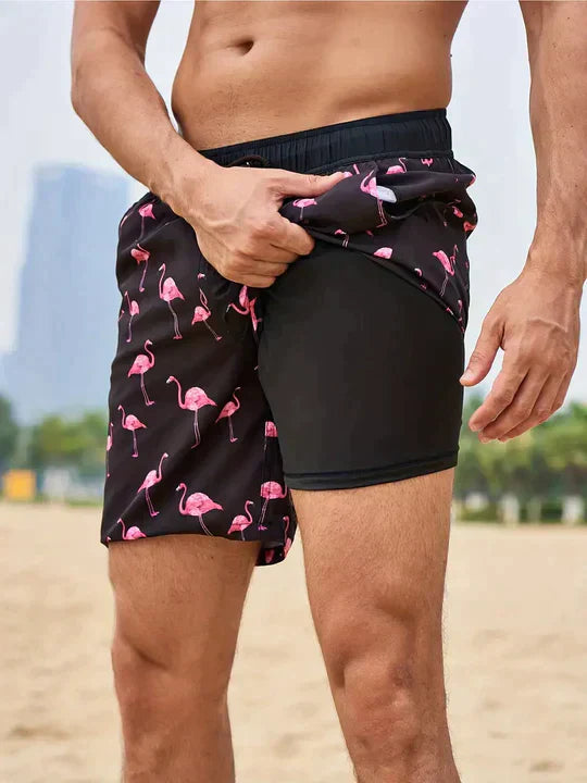 Leon | Herren Sportlicher Slim Fit Badehose mit Innenfutter