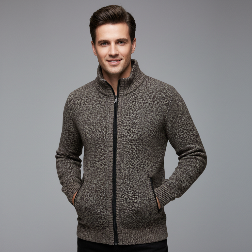 Aurel | Herren Warmer Strickfleece Cardigan