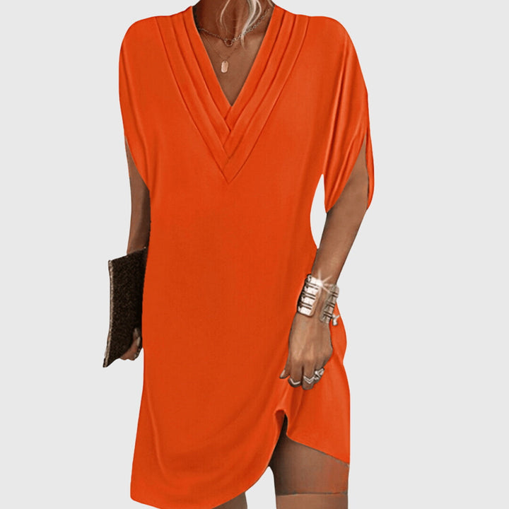 Elisa | Damen V-Ausschnitt Midi Abendkleid