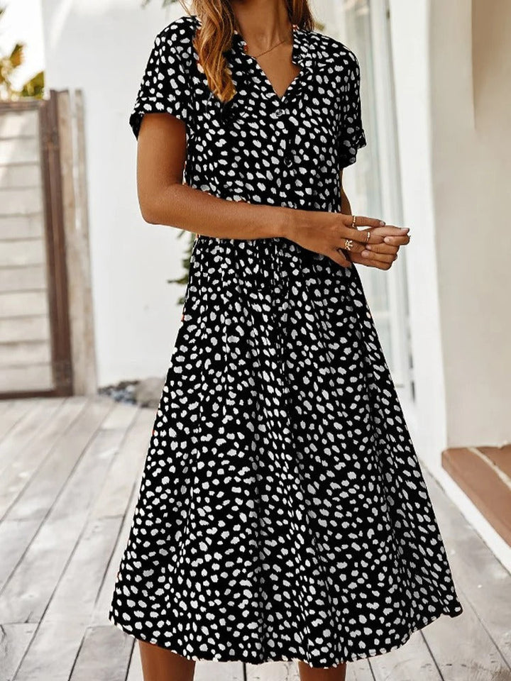 Felicitas | Damen Lässiges Bedrucktes Hemdkleid
