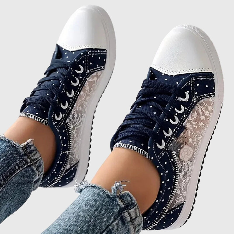 Sophia | Baskets à lacets brodées orthopédiques tendance pour femme