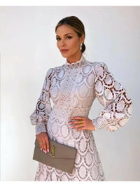 Sybille | Women's Elegant Long-Sleeve Maxi Lace Dress