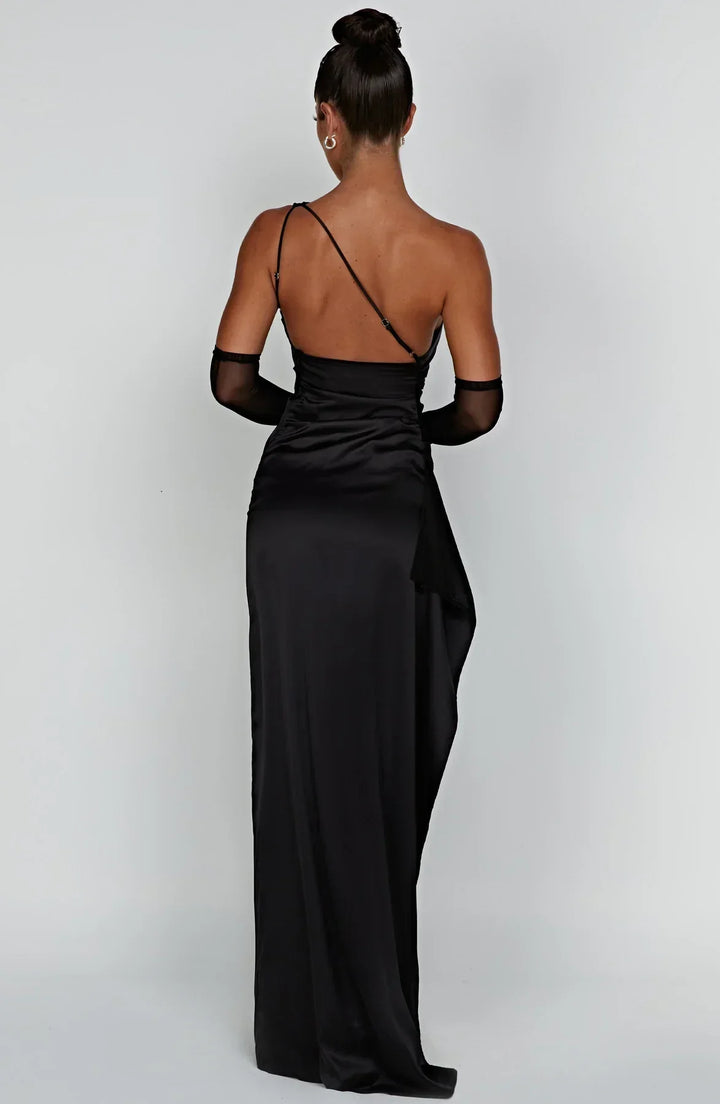 Emilia | Damen Elegantes Ein Schulter Ausschnitt Maxikleid
