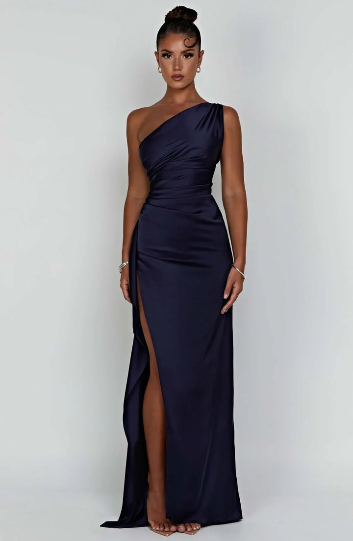 Emilia | Damen Elegantes Ein Schulter Ausschnitt Maxikleid