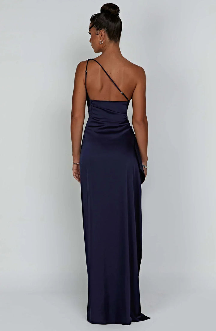 Emilia | Damen Elegantes Ein Schulter Ausschnitt Maxikleid