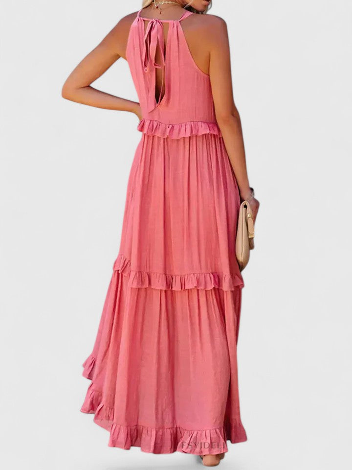 Madeleine | Damen Elegantes Drapiertes Maxikleid