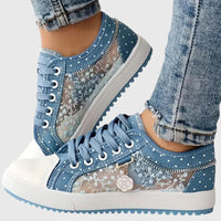 Sophia | Baskets à lacets brodées orthopédiques tendance pour femme
