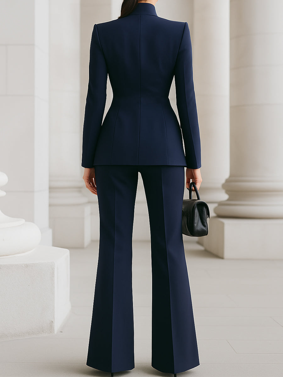 Elsa | Damen Eleganter Geschnittener Blazer Hosenanzug Set
