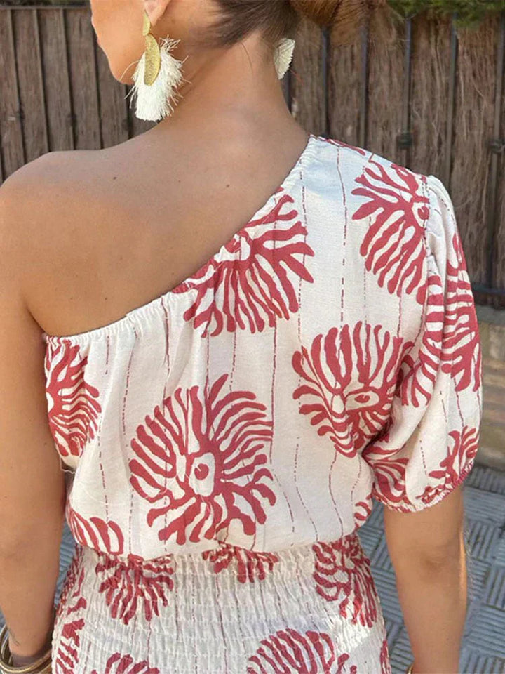Caroline | Damen Sommer Kurzarm Hochzeitsgastkleid