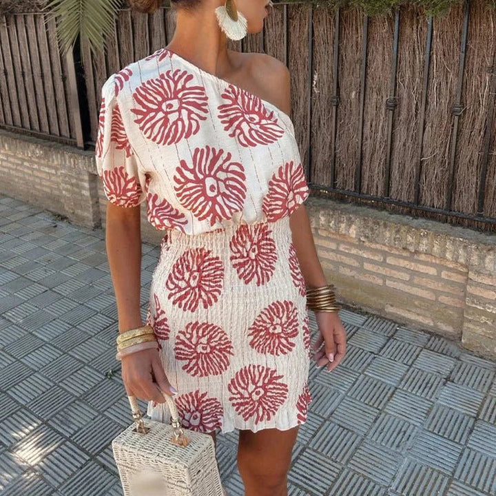 Caroline | Damen Sommer Kurzarm Hochzeitsgastkleid