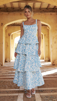 Naomi | Women's Draped Floral Maxi Dress