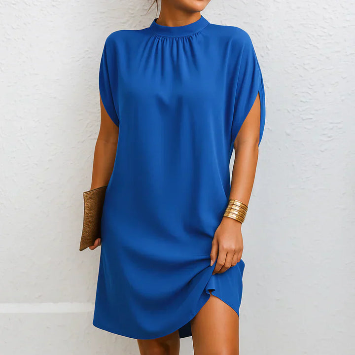 Sophia | Damen Sommer Elegant Hochgeschlossener Midikleid