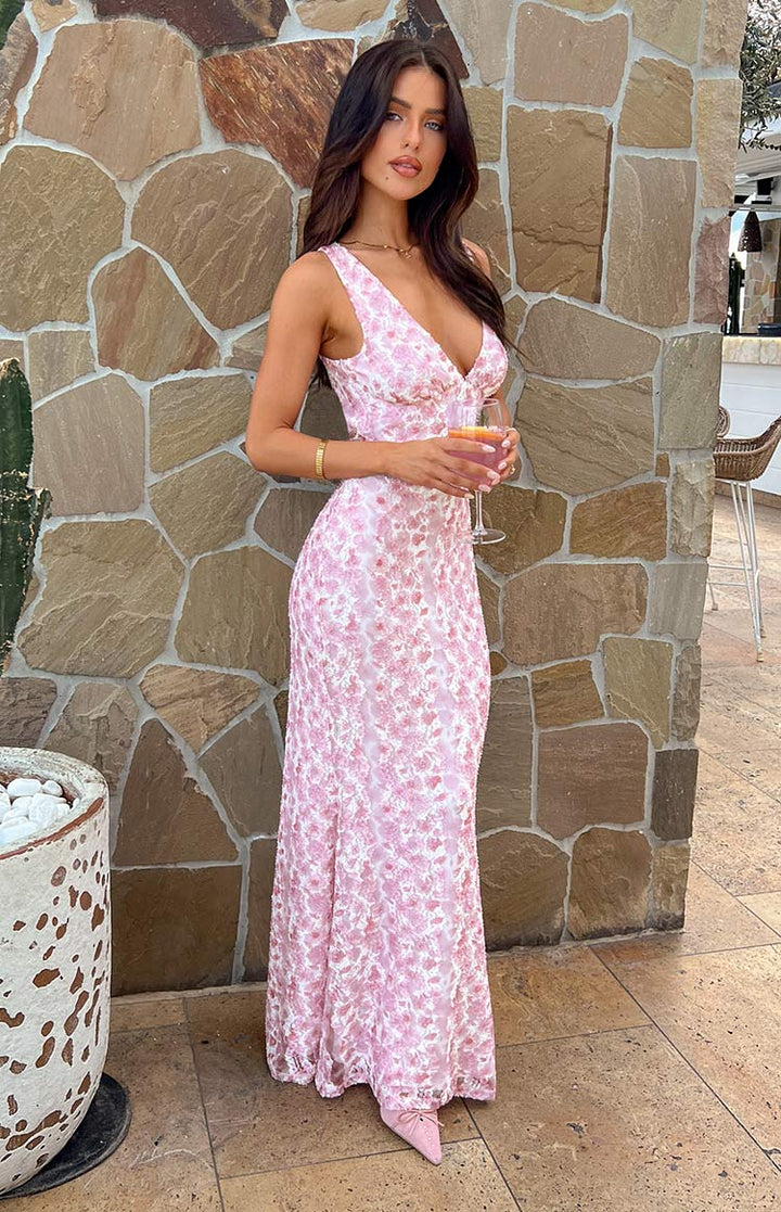 Rahel | Damen Sommer V-Ausschnitt Hochzeitsgastkleid