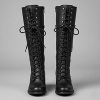 Harper | Damen Kniehohe Schnürstiefel mit Blockabsatz