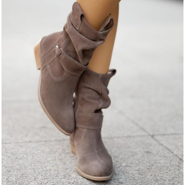 Hena | Damen Vielseitige Wildleder Stiefeletten Absatz