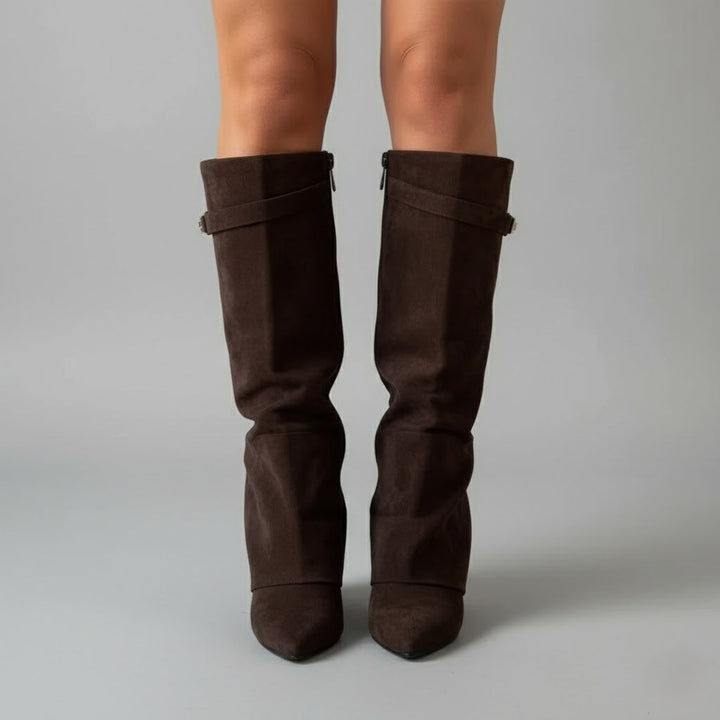Katja | Damen Kniehohe Wildlederstiefel