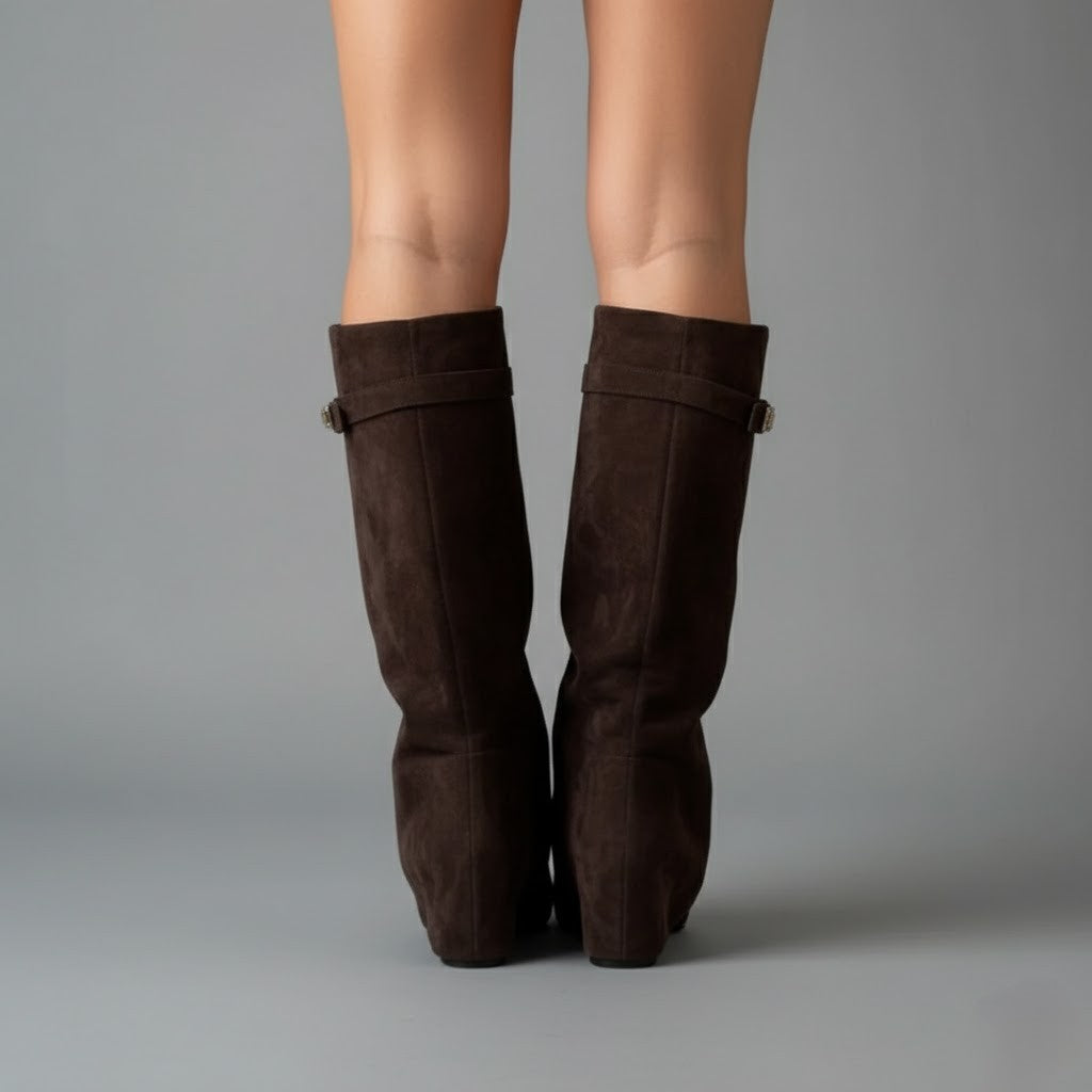 Katja | Damen Kniehohe Wildlederstiefel