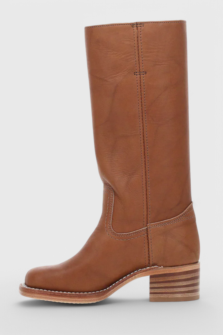 Anja | Damen Klassiker Kniehohe Lederstiefel