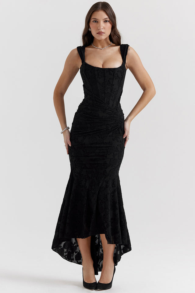 Linda | Damen Formales Geraffte Taille Hochzeitsgastkleid