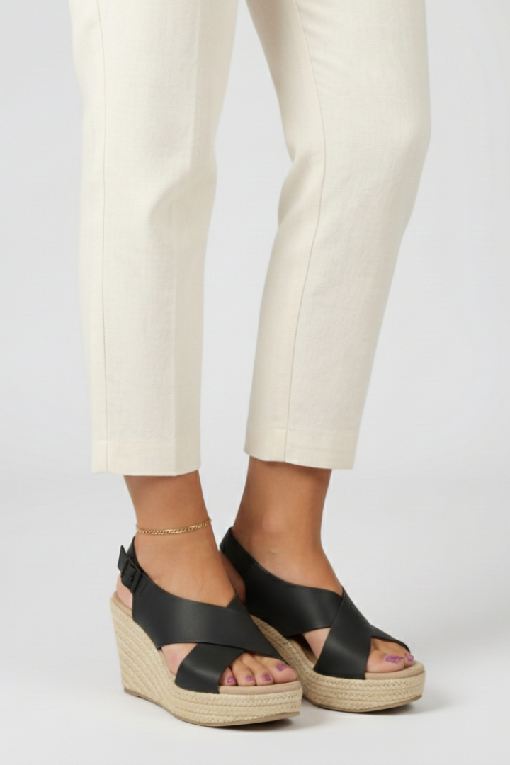 Laura | Damen Kreuzriemen Keilabsatz Sandalen