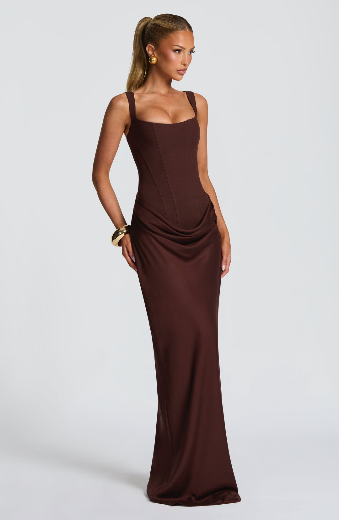 Lotte | Abito elegante drappeggiato da donna per invitata a matrimonio