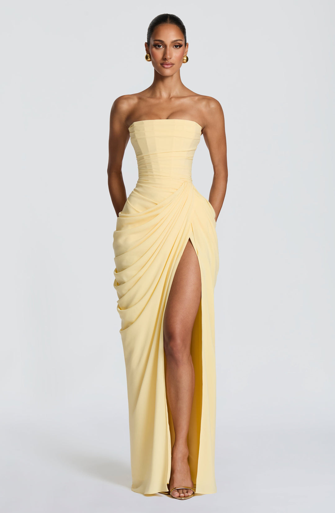 Klara | Damen Elegantes Trägerloses Korsett Kleid mit Schnürung