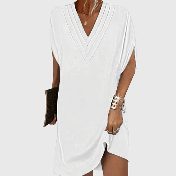 Elisa | Damen V-Ausschnitt Midi Abendkleid