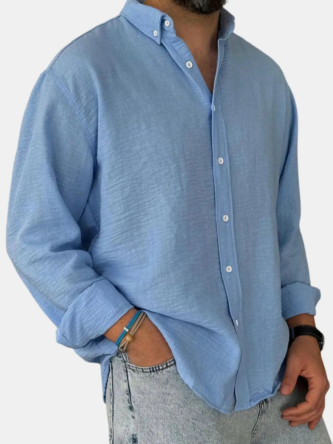 Kaeron | Herren Sommer Button Down Langarm Hemd