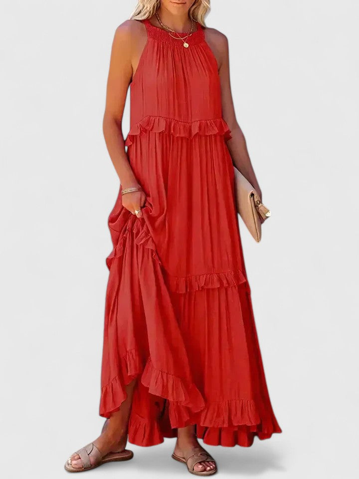 Madeleine | Damen Elegantes Drapiertes Maxikleid