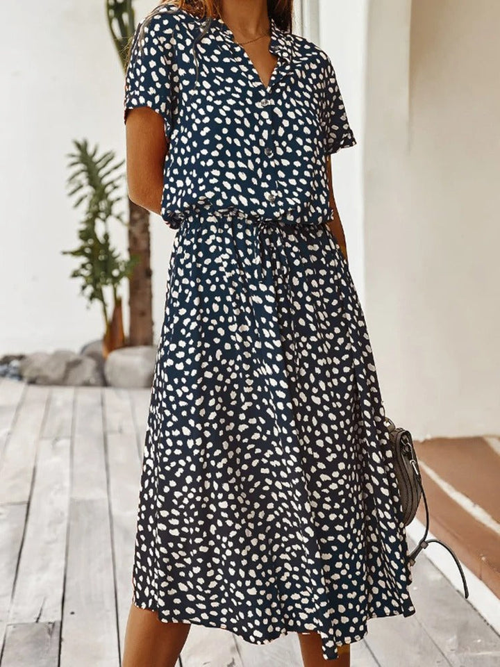 Felicitas | Damen Lässiges Bedrucktes Hemdkleid