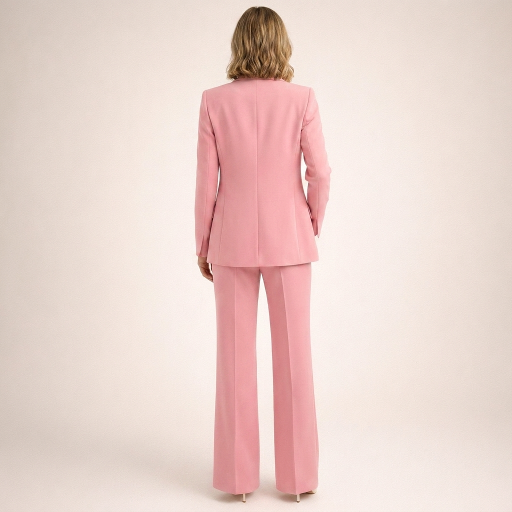 Doris | Damen Eleganter Zweiteiler Anzug mit strukturierter Blazerjacke und ausgestellter Hose