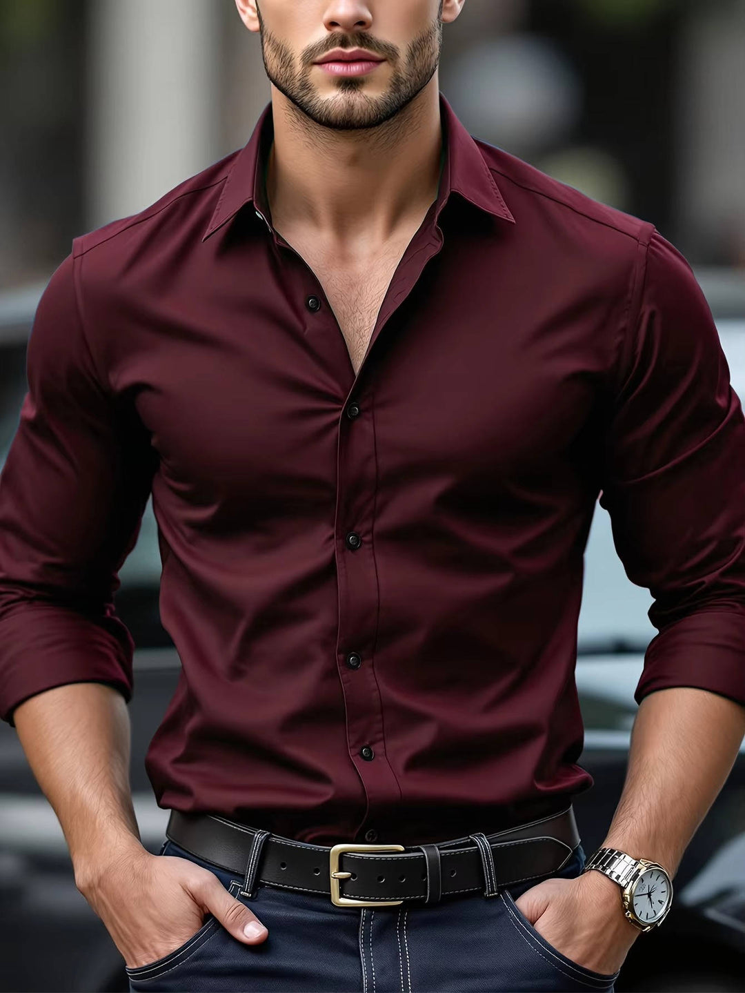 Lukas | Herren Sommer Lässig Button Down Hemd