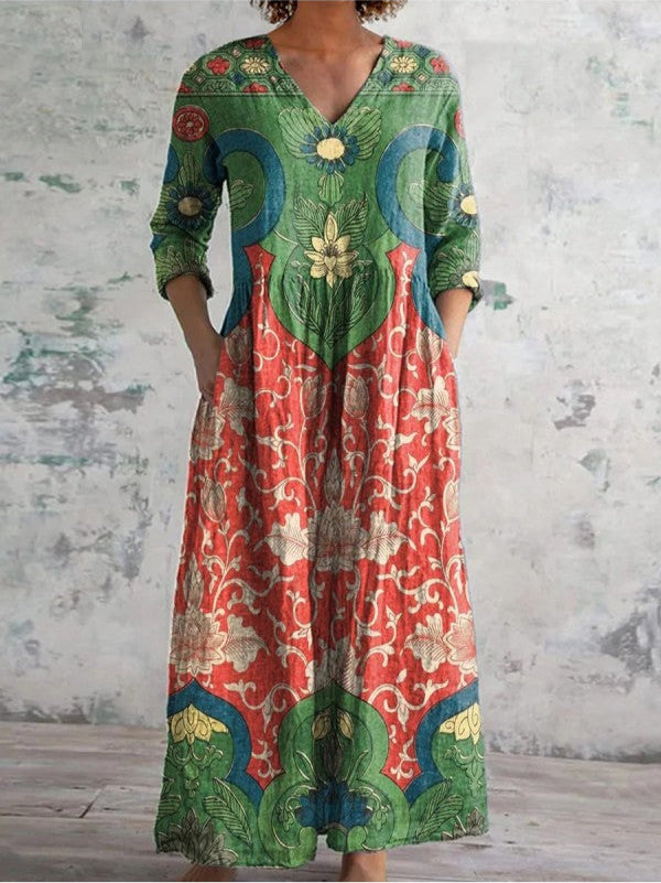 Smena | Damen Sommer Boho Chic Blumenmuster Maxikleider