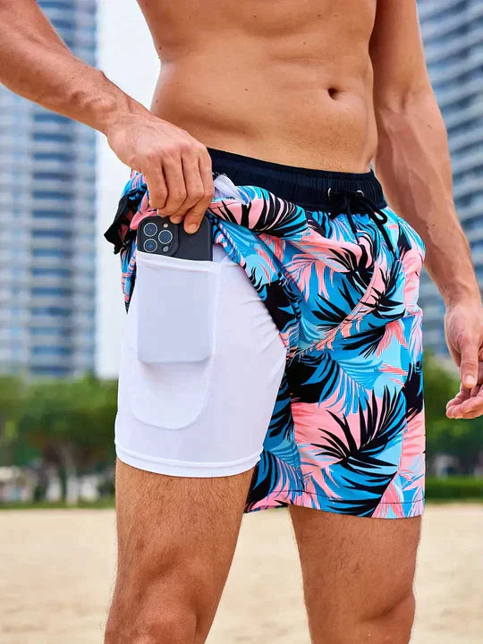 Leon | Herren Sportlicher Slim Fit Badehose mit Innenfutter