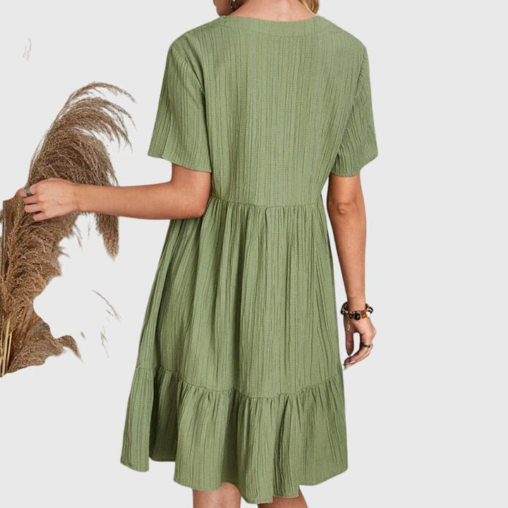 Michelle | Damen Elegantes Flatterndes Casual Sommer Boho Kleid