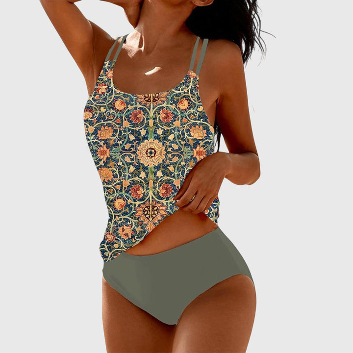 Verena | Damen Bedrucktes Boho Sommer Tankini-Set