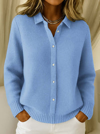 Eleanor | Damen Klassischer Komfort Knopfpullover