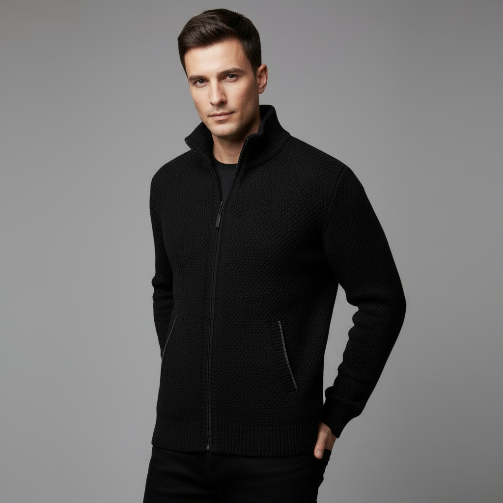 Aurel | Herren Warmer Strickfleece Cardigan