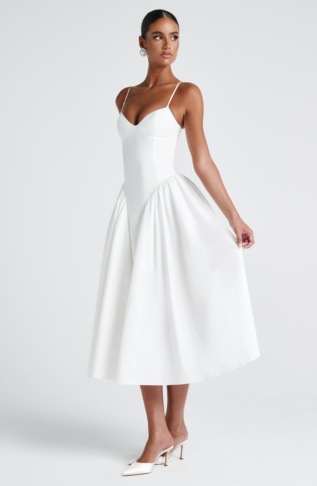 Lotte | Damen Anspruchsvolles A-Linien Sommer Midikleid mit Schnürung