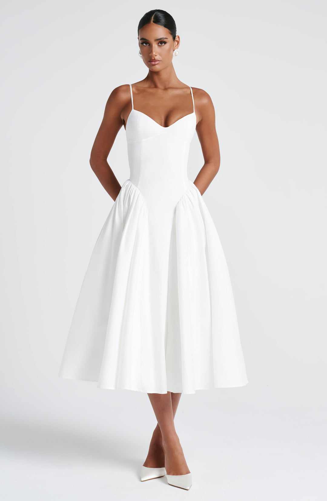 Lotte | Damen Anspruchsvolles A-Linien Sommer Midikleid mit Schnürung