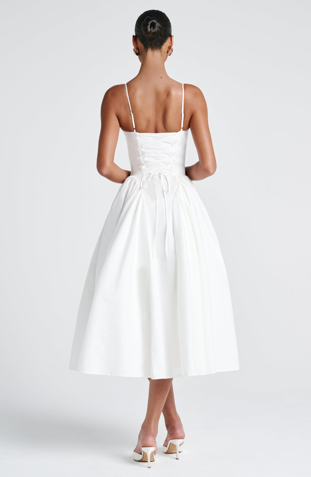 Lotte | Damen Anspruchsvolles A-Linien Sommer Midikleid mit Schnürung