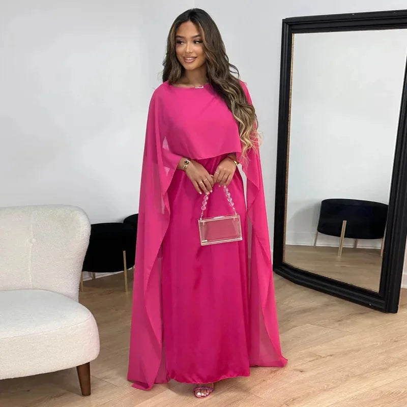 Luitgard | Damen Hochzeitsgast Maxikleid mit Cape für besondere Anlässe