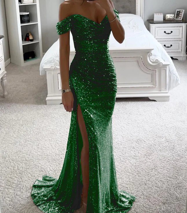 Sibylle | Damen Elegantes Abend Maxikleid mit Strasssteinen