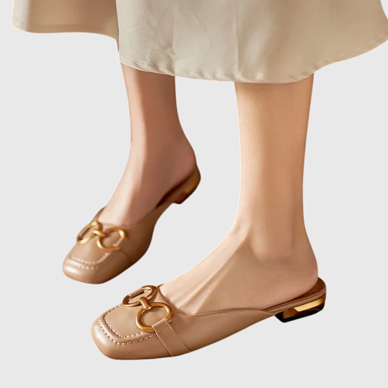 Kim | Damen Sommer Geschlossene Slip-on Pantoletten