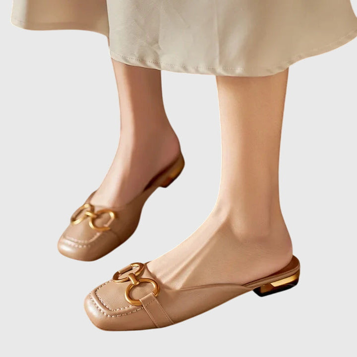 Kim | Damen Sommer Geschlossene Slip-on Pantoletten