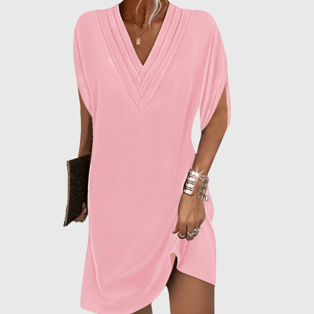 Elisa | Damen V-Ausschnitt Midi Abendkleid