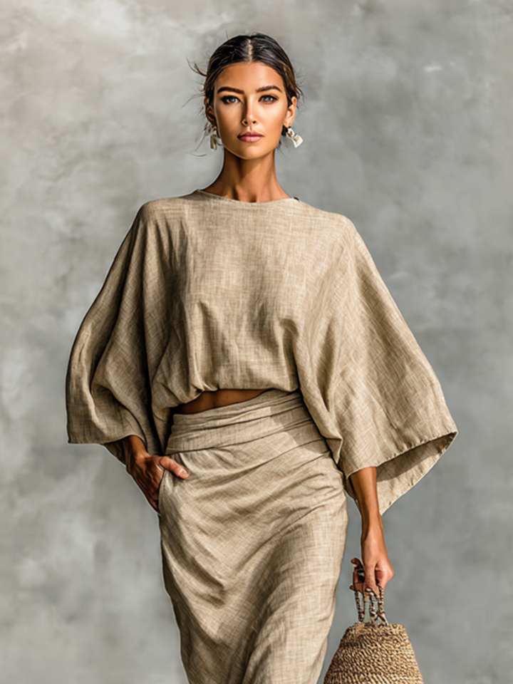 Marie | Damen Zweiteiliges Sommer Maxikleid