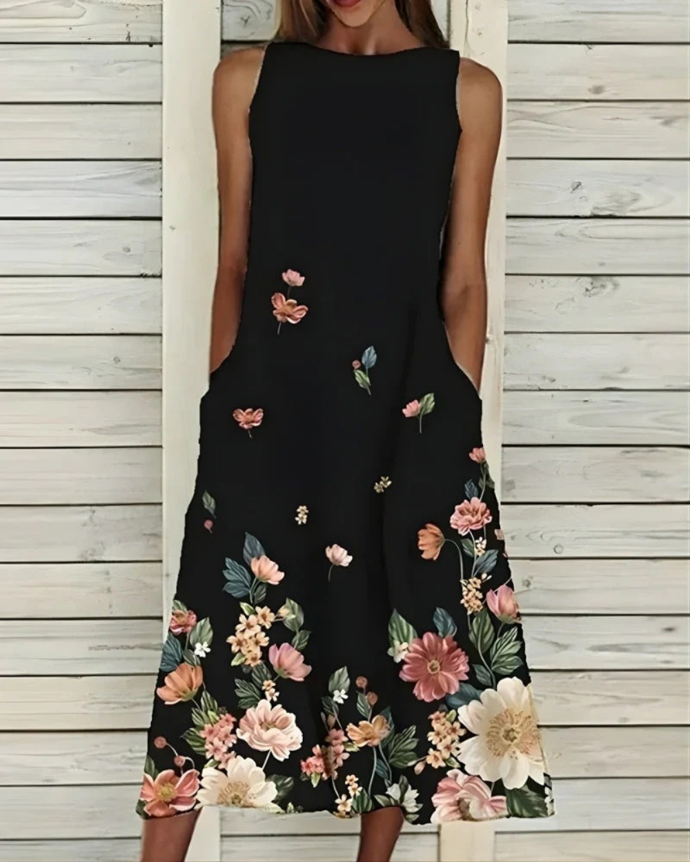 Marissa | Damen Sommer Blumenprint Midikleid