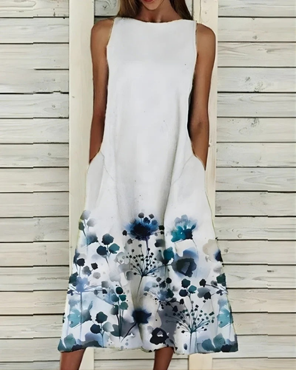 Marissa | Damen Sommer Blumenprint Midikleid