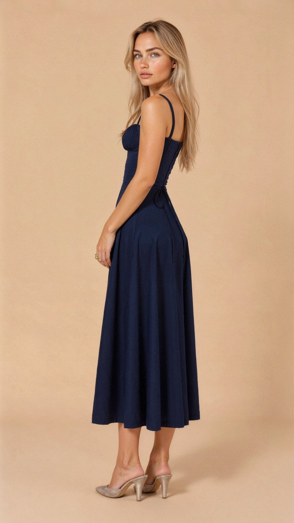 Josephine | Damen Elegantes Hochzeitsgast Korsett Midikleid
